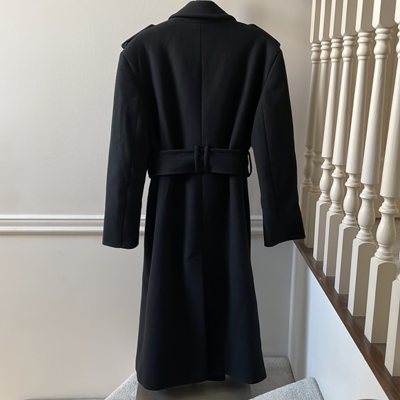 ASOS Design luxe belted coat in black sz 6 US - Picture 5 of 11